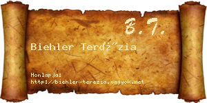 Biehler Terézia névjegykártya